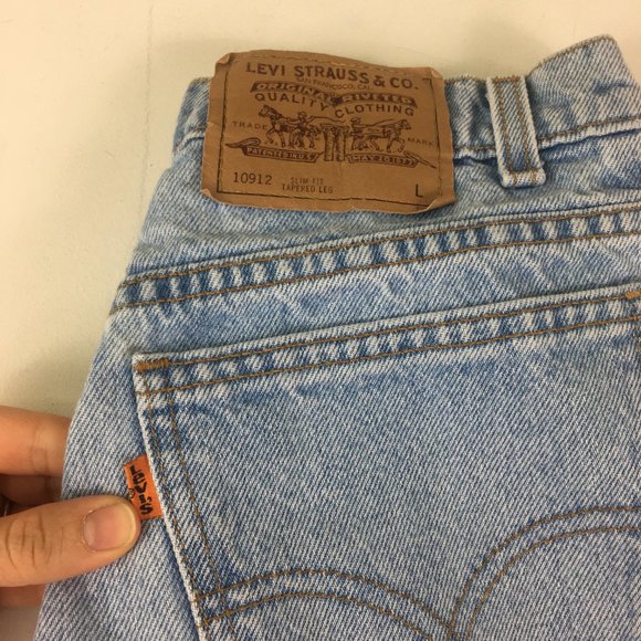 Vintage Levi's 912 Womens Orange Tab Jeans Slim - Picture 2 of 11